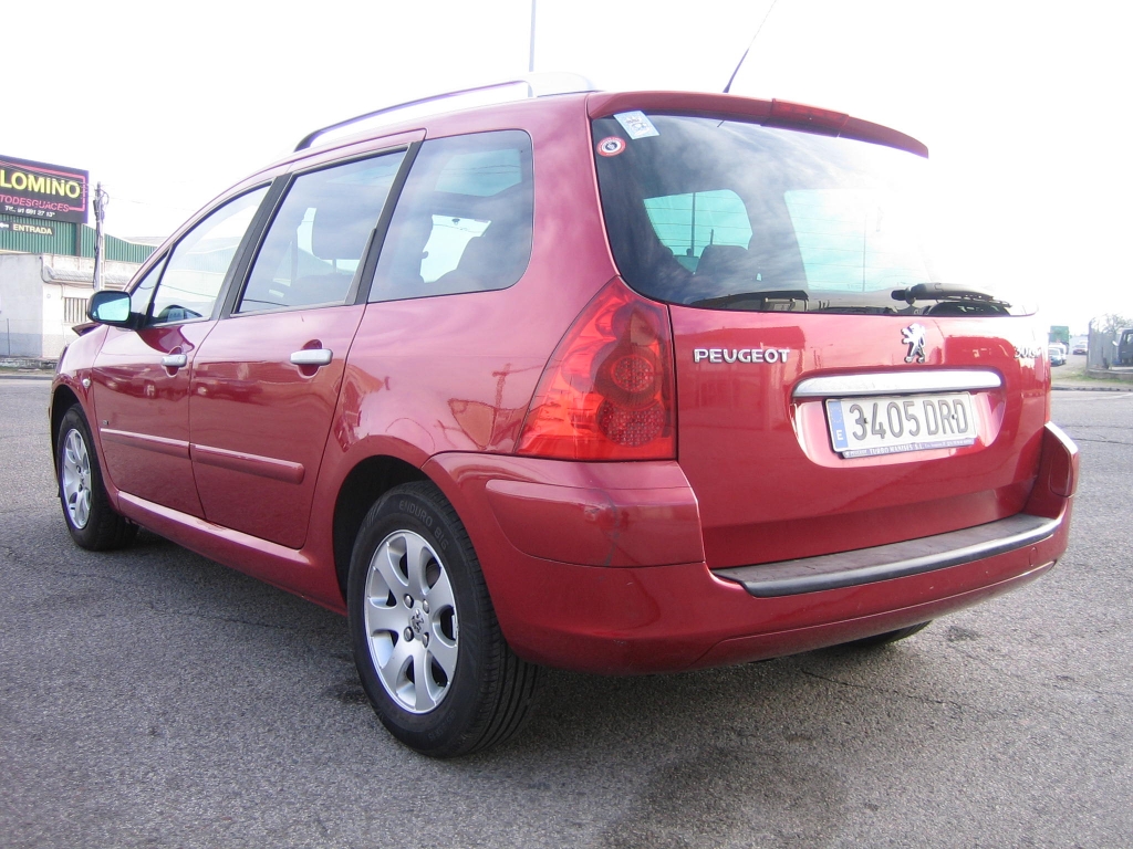 VISTA TRASERA IZQUIERDA PEUGEOT 307 SW PACK 1.6 HDI 90CV 7 PLAZAS,